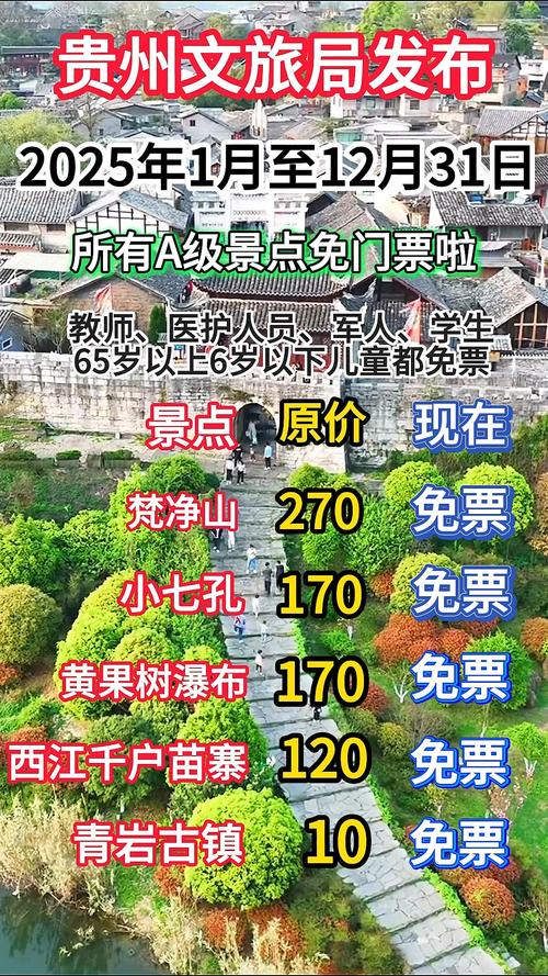 2025年贵州旅游景点门票优惠政策