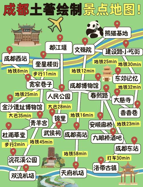 成都旅游地图？四川成都旅游地图？